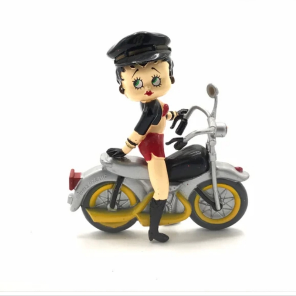BETTY BOOP* Biker Babe 2pc resin/PVC figurine, Vintage 1999, collectible piece.